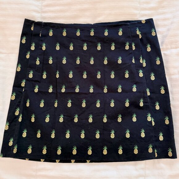 JCrew Navy Pineapple Mini Skirt Size 6 - Picture 1 of 4